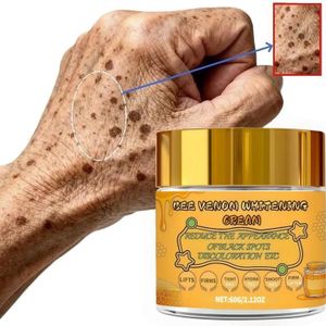 WOGUELIRRA Crème éclaircissante instantanée au venin d'abeille | Contient de l'acide hyaluronique et d'autres ingrédients naturels pour hydrater et illuminer les mains, les taches brunes et les irrégularités de pigmentation.