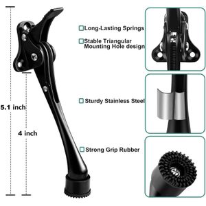 Butée de porte à pédale (1 pièce), base en ca-outch-ouc antidérapante, butée de porte métallique pliable et réglable, adaptée aux espaces de porte inférieurs à 8 cm.