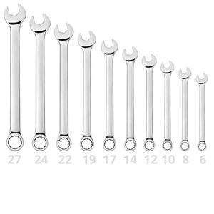 Jeu de 10 clés mixtes 6 à 27 mm – Clés plates et à œil