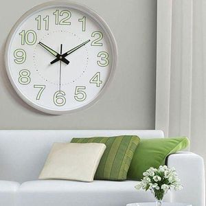 Horloge Murale, Horloge Murale De 12 Pouces Horloge à Quartz Ronde Minimaliste pour la Décoration De Salon De Chambre à Coucher