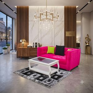 SIMO Fauteuil Canapé Ankara 2 places Rose