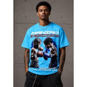 T-Shirt Oversize Manches Courtes - Bleu