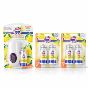 Désodorisant Parfum Citron + 5 Recharges 15ml – Diffuseur Toilette, Maison & Bureau