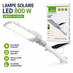  Lampadaire solaire LED extérieur Leadder 800 W – Allumage automatique