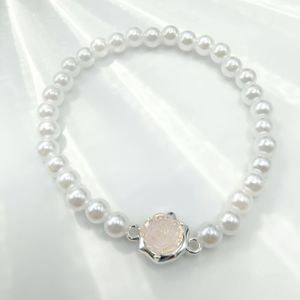 2pcs rose blanche bracelet, bracelet élastique, usure quotidienne