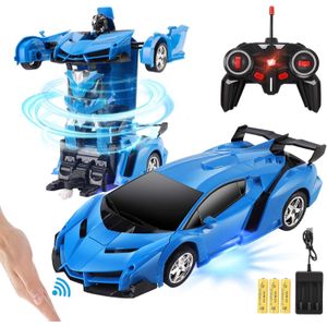 Voiture télécommandée transformable pour enfants, jouet de course miniature, robot transformable, cadeau