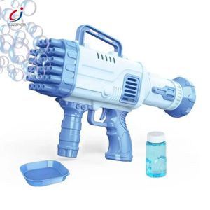 Bleu Pistolet à Bulles Électrique 32 Trous – Machine à Bulles pour Enfants