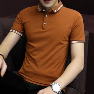 MAIDAOFZ T-shirt Polo Hommes Manches Courtes-02-brune