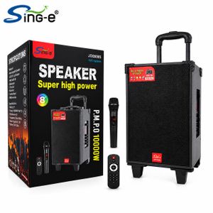 SinG-e Enceinte Sono Portable Bluetooth sur Roulettes – Microphone Sans Fil & Télécommande Inclus – Lecteur Multimédia, USB, Carte TF, AUX – Poignée Télescopique – Enceinte Karaoké pour Fêtes et Événements