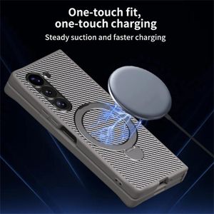 Etui de chargement sans fil en carbone compatible Samsung Galaxy Z Fold 6 5G - Gris