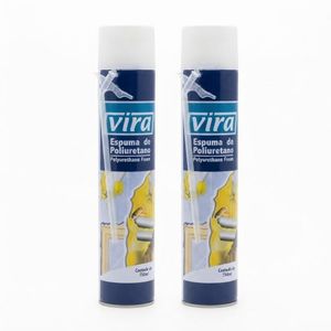 Lot de 2 Bombes de Mousse Polyuréthane VIRA 750ml - Espuma de Poliuretano - Isolation et Calfeutrage
