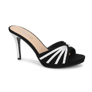 Roccoco Mules - Sandales à Talon 9cm - Noir/Gris