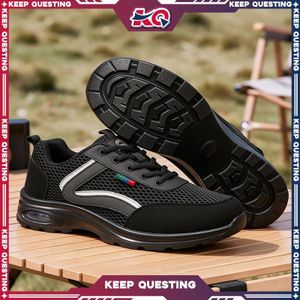 ASHION KQ Grandes tailles 39-48, baskets de mode pour hommes, chaussures de marche à semelle coussin d'air en maille respirante, chaussures de sport décontractées confortables à plateforme antidérapantes