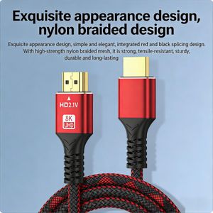Yaticrab Câble 3M 8K HDMI 2.1 - HDR ultra-rapide, Durable et dynamique pour téléviseurs, moniteurs et projecteurs