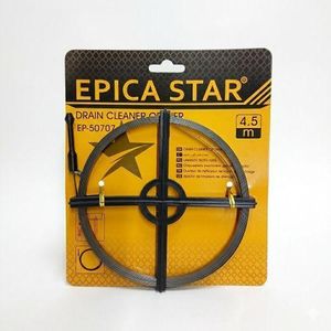 Déboucheur de Canalisations Professionnel EPICA STAR - 4.5 Mètres - Furet Flexible Haute Résistance - Débouche Évier, Douche et WC sans Effort - Réf EP-50707