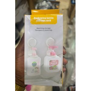 Lot de 2 Support mural à ventouse en plastique pour gel douche et shampoing, étagère amovible sans perçage, organisateur de cuisine et salle de bain