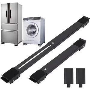 Support Base Roulante Extensible Pour Machine À Laver & Frigo - Charge 200Kg - Rails Universels Avec Freins De Sécurité