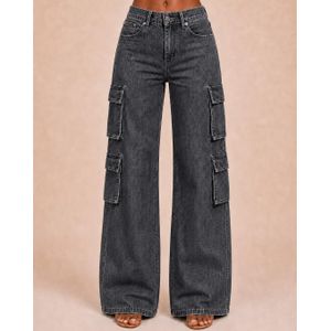 Pantalon Jeans Cargo Multi-Poches - Gris