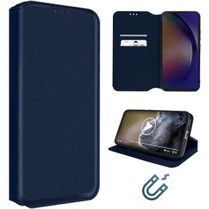  Etui à Rabat En Cuir Compatible Pour Samsung Galaxy S25 FE - Bleu