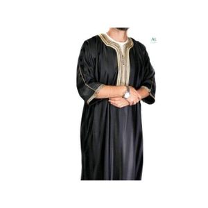 Boubou Marocain Brodé Homme - Noir