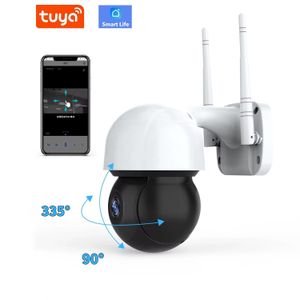 Caméra de sécurité extérieure étanche Tuya WiFi 2MP avec capteur CMOS, contrôle par application mobile et suivi de mouvement