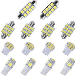Kit d'ampoules de voiture LED de lumière de dôme T10 de 14 pièces Set d'ampoules de remplacement intérieures
