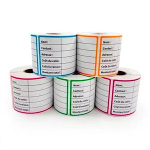 Lot de 5 rouleaux d'étiquettes de livraison(200 étiquettes par rouleau) – Simplifiez l’expédition de vos colis