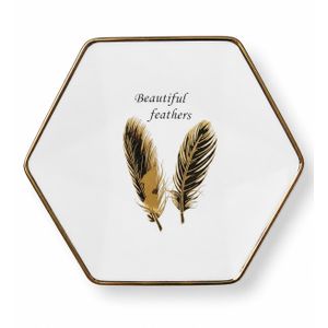 Lot de 3 plateaux décoratifs hexagonaux effet marbre