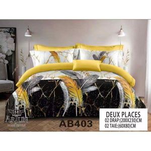 QUALITE ARJUN Lot De 2 Draps + 2 Taies – Design Élégant et Confort Assuré Pour 2 Places