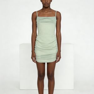 Robe fourreau à bretelles et empiècements en maille pour femme – Style décontracté et festif – ZK200009