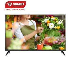 Smart  TECHNOLOGY TV 32" QLED Android /Google TV (STT-3281E) FHD, Wifi, Bluetooth, Apps (Netfl /YouTube /Prime Video /Disney+) - 2x HDMI- 2x USB, 1 Télécommande Slim avec Option Vocale- Noir  et une Garantie de 6 mois