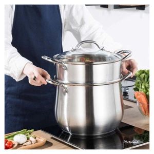 Couscoussier En Inox Avec Couvercle Vitré Cm BG