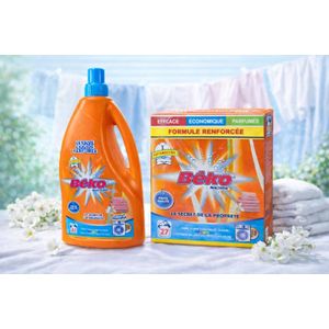 Beko Pack Lessive Liquide + Poudre Machine – Nettoyage Puissant & Linge Parfumé
