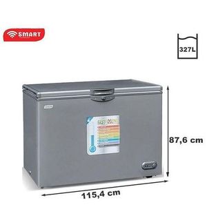 SMART TECHNOLOGY Congélateur Horizontal Cool Pack (Stcc-385) - 327L- Gris / Avec Grille À L’Arrière