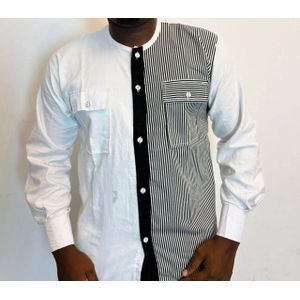 TAFA Chemise Hommes Manches Longues 2 Tons