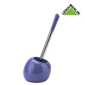 Leroy Merlin Brosse WC à Poser En Céramique - LEGEND Bleu - Diam 14cm - Haut 36cm