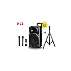 Original Super Power BAFFLE Enceinte Bluetooth Original D-15" 2 Micros+ Pieds  Garantie 12 Mois