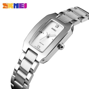 Skmei Montre femme en acier inoxydable argent 