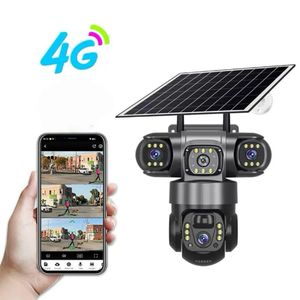 CAMÉRA DE SÉCURITÉ SOLAIRE 4G (prend PUCE ) triple objectifs