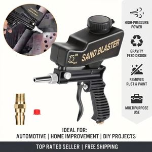 Pistolet de sablage portatif à gravité, pistolet de sablage pneumatique réglable et portable