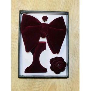 Coffret Noeud Mexicain Velours- Rouge bordeau