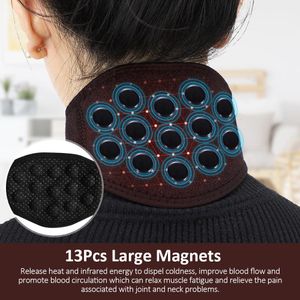 Collier de cou auto-chauffant - Attelle de soutien cervical raideur du cou Autochauffant Magnétique - collier cervical Thérapie Protège-cou - Soulagement de la douleur Bandage cervical chaud pour adultes âgés - correcteur posture - Noir