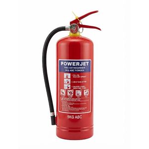 Powerjet Extincteur à Poudre ABC 5KG – Extincteur Anti-Incendie Professionnel – Rouge