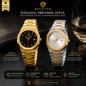 BINBOND Montre en acier inoxydable - TRES SOLIDE