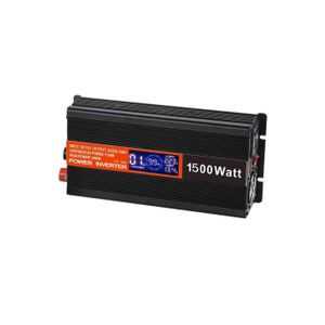 Convertisseur de Tension ZYY Solar Power Inverter 1500W (DC 12V vers AC 220-240V) – Onduleur de Puissance avec Écran LCD Digital, Ventilateur de Refroidissement & Multiprise Pour Voiture & Solaire