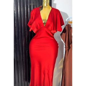 Shafa Robe longue en satin soyeux 