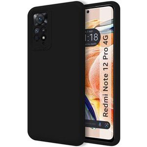 Diverse Coque Silicone Compatible Redmi Note 12 Pro + Antichoc Offert - Noir