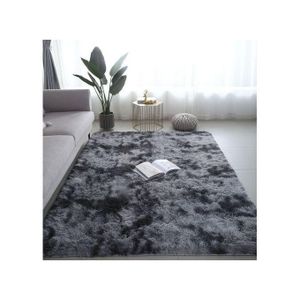 Tapis De Salon Rectangulaire 200Cmx100Cm -Gris-Noir