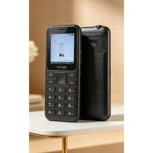 Téléphone portable classique Viewtech VT-E320 Double SIM avec appareil photo arrière, radio FM sans fil, lecteur de musique et mémoire T-Flash extensible – Noir