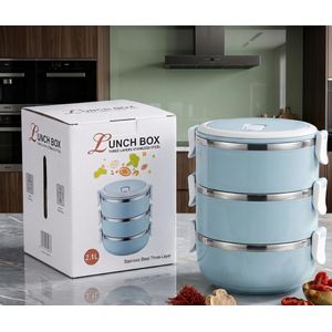 Boîte à Lunch isotherme à 3 Niveaux en acier inoxydable 2,1 L